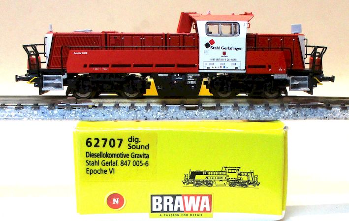 Brawa 62707 Diesellok BR847.005/Gravita Stahl-6 rot SOUND
