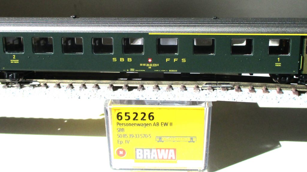 Brawa 65226 Personenwagen EW-II 1/2. Klasse SBB-4 grün