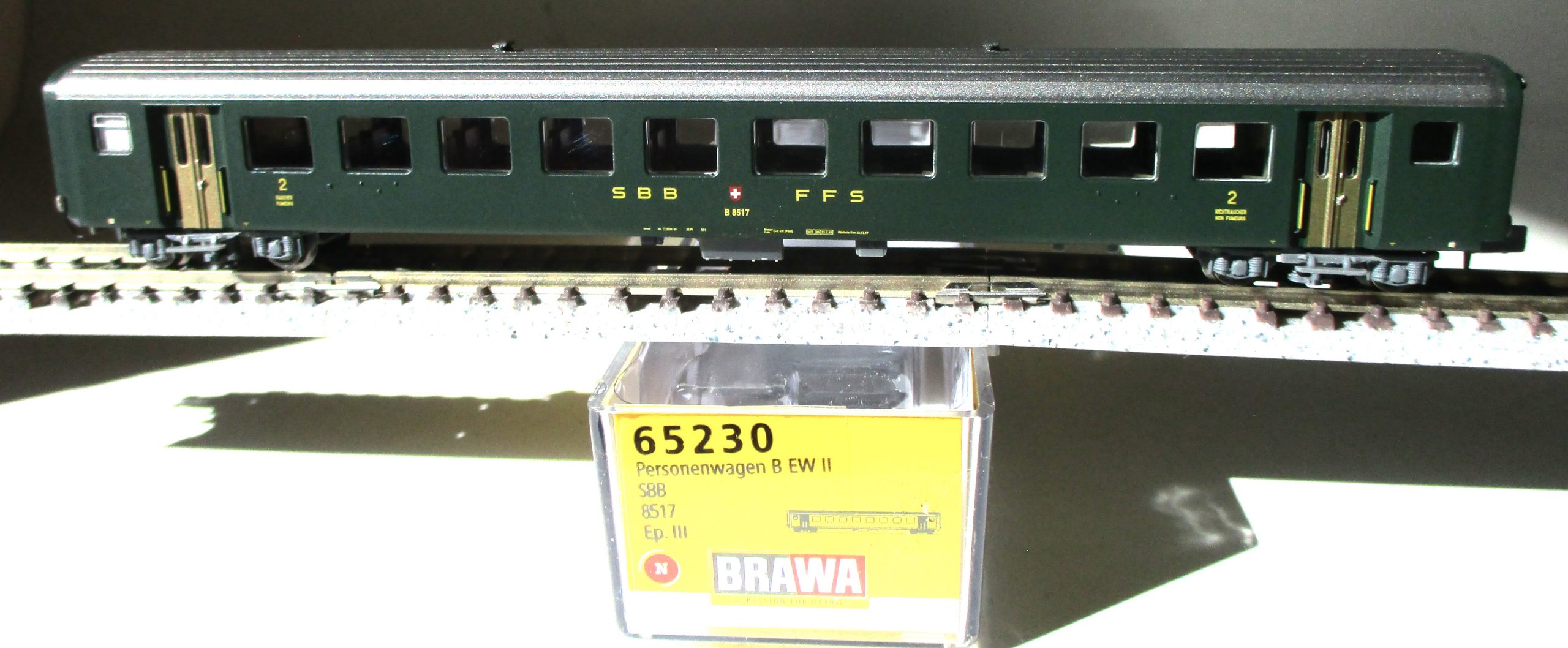 Brawa 65230 Personenwagen EW-II 2 Klasse SBB-4 grün #1