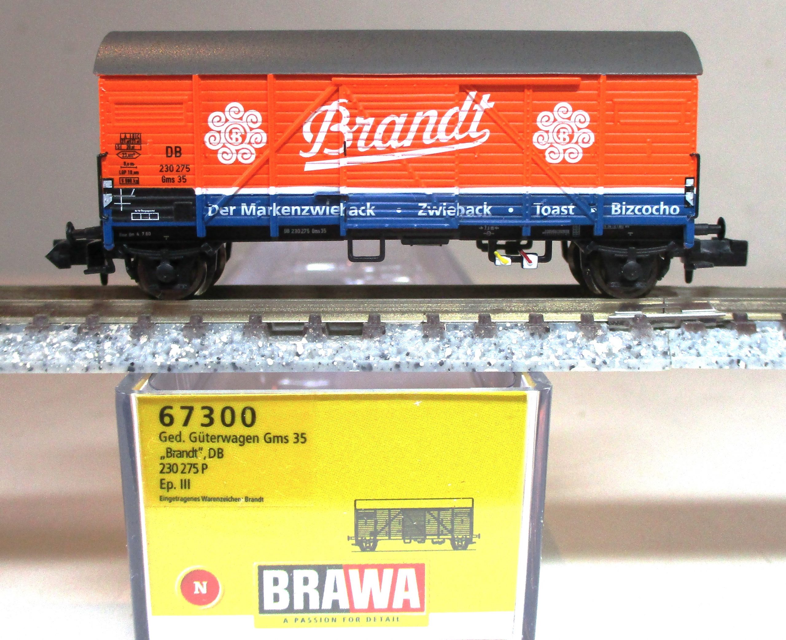 Brawa 67300 Gedeckter Güterwagen Bremen 'Brandt' DB-3