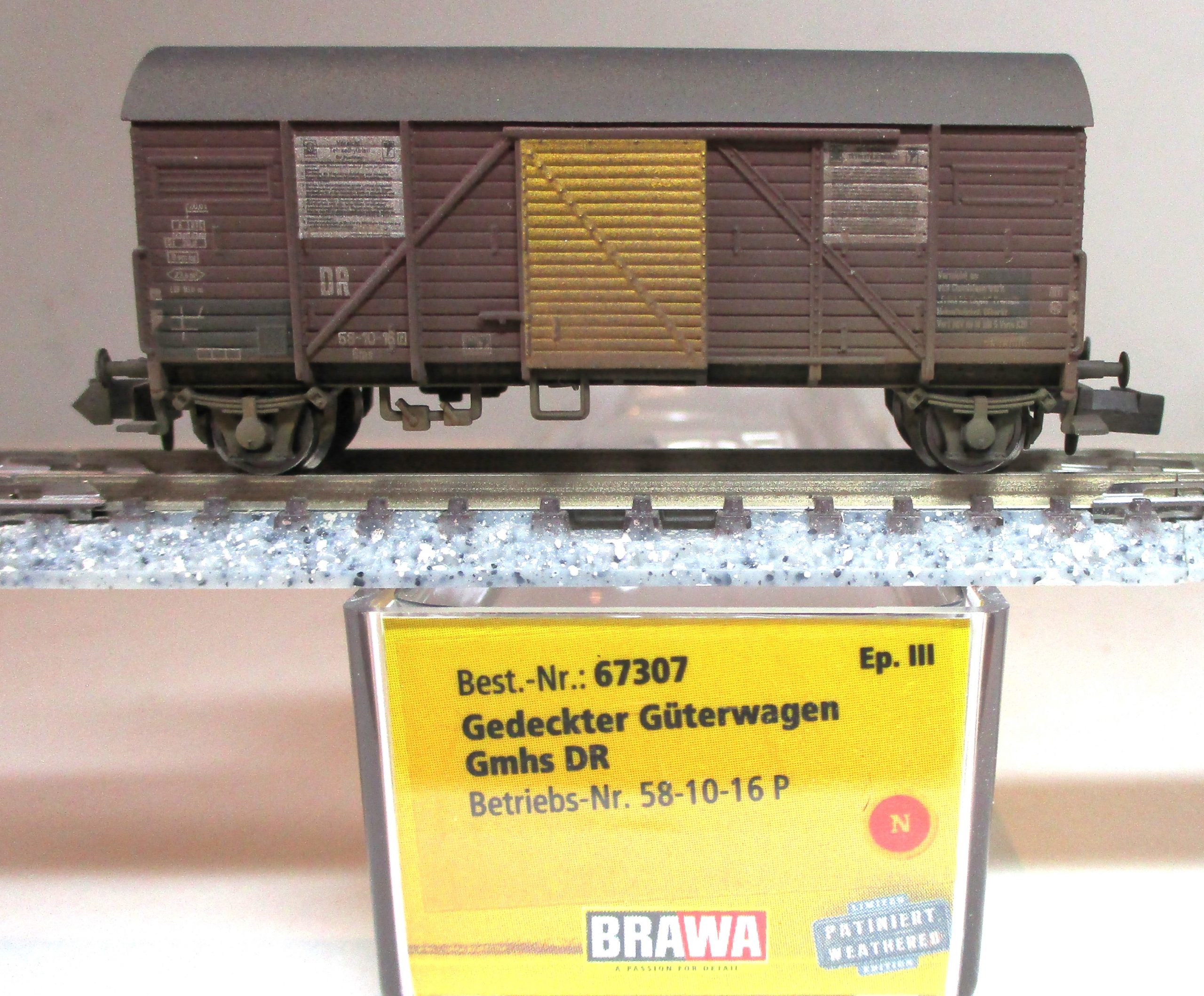 Brawa 67307 Gedeckter Güterwagen Bremen 'Tetraethylblei' DR-3 gealtert