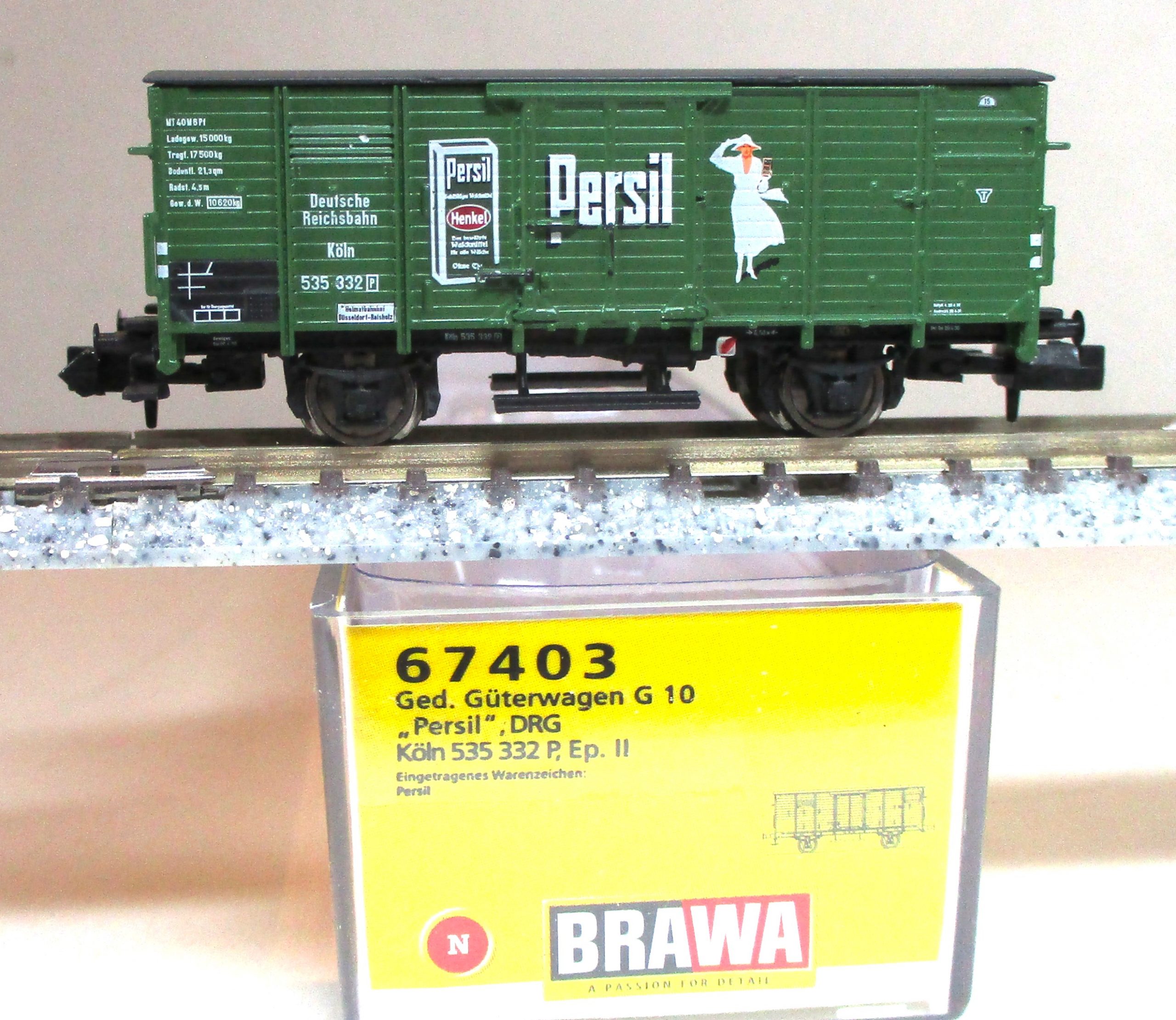 Brawa 67403 Gedeckter Güterwagen G10 'Persil' DRG