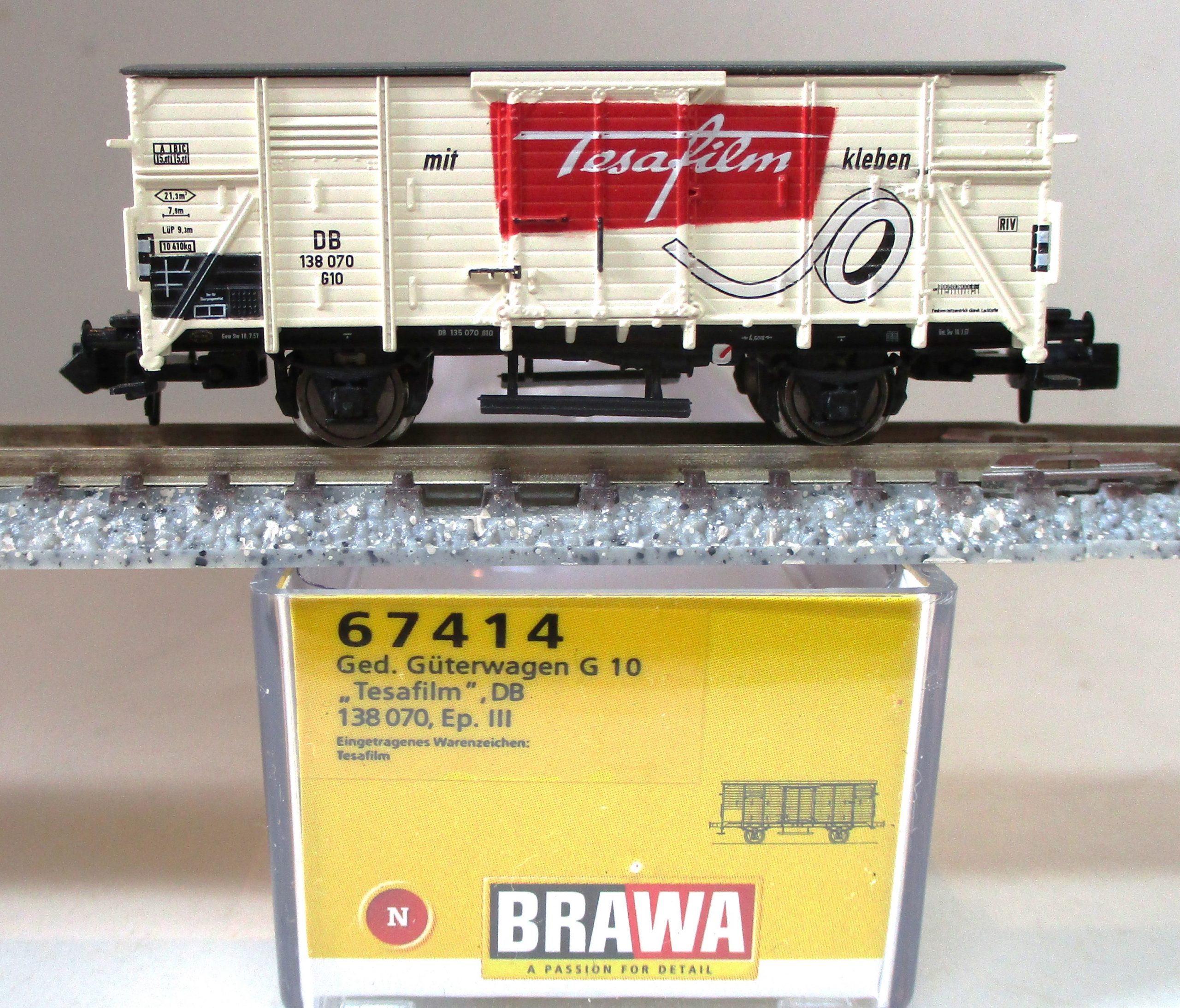 Brawa 67414 Gedeckter Güterwagen G10 'Tesa' DB-3