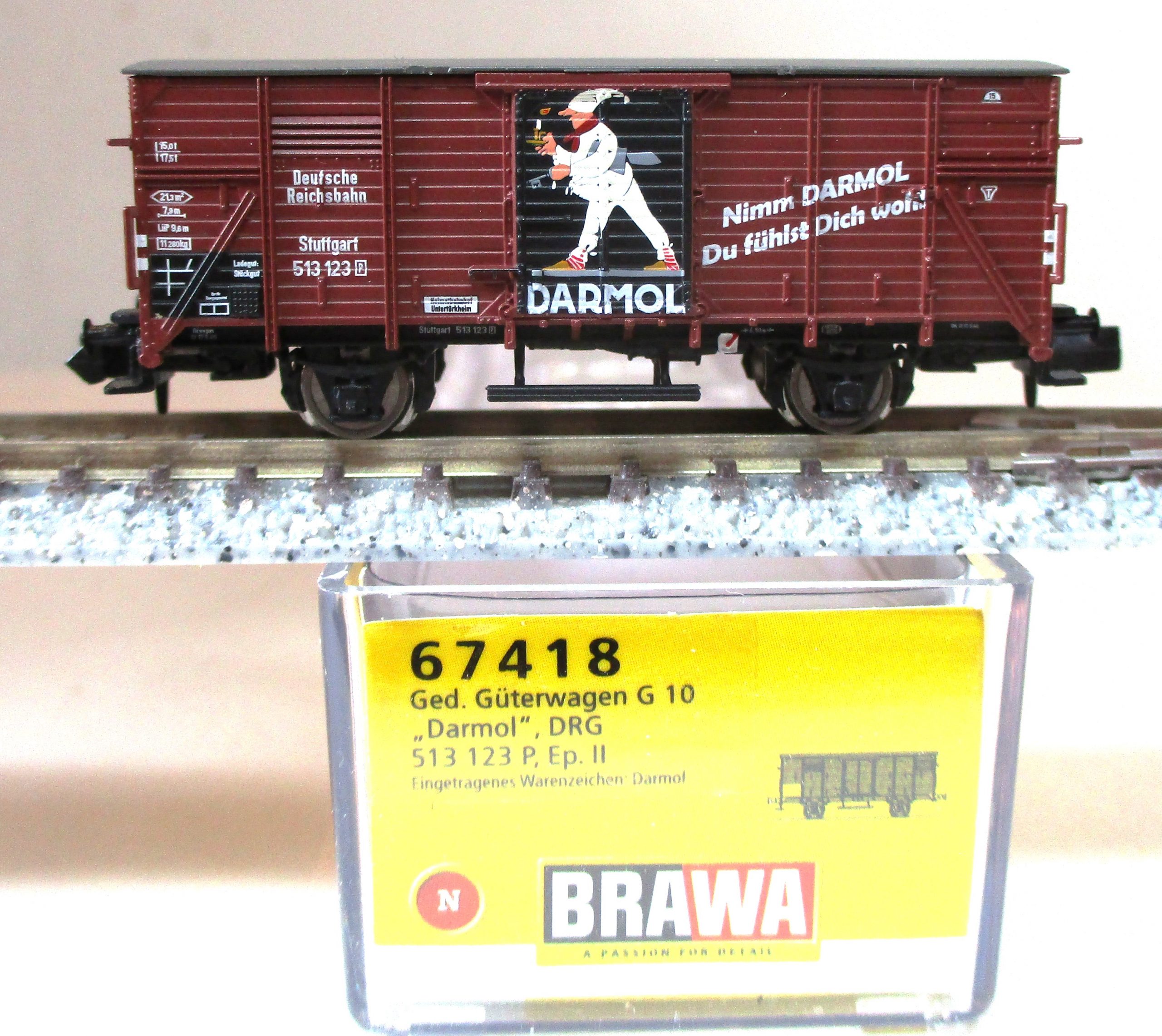 Brawa 67418 Gedeckter Güterwagen G10 'DARMOL' DRG
