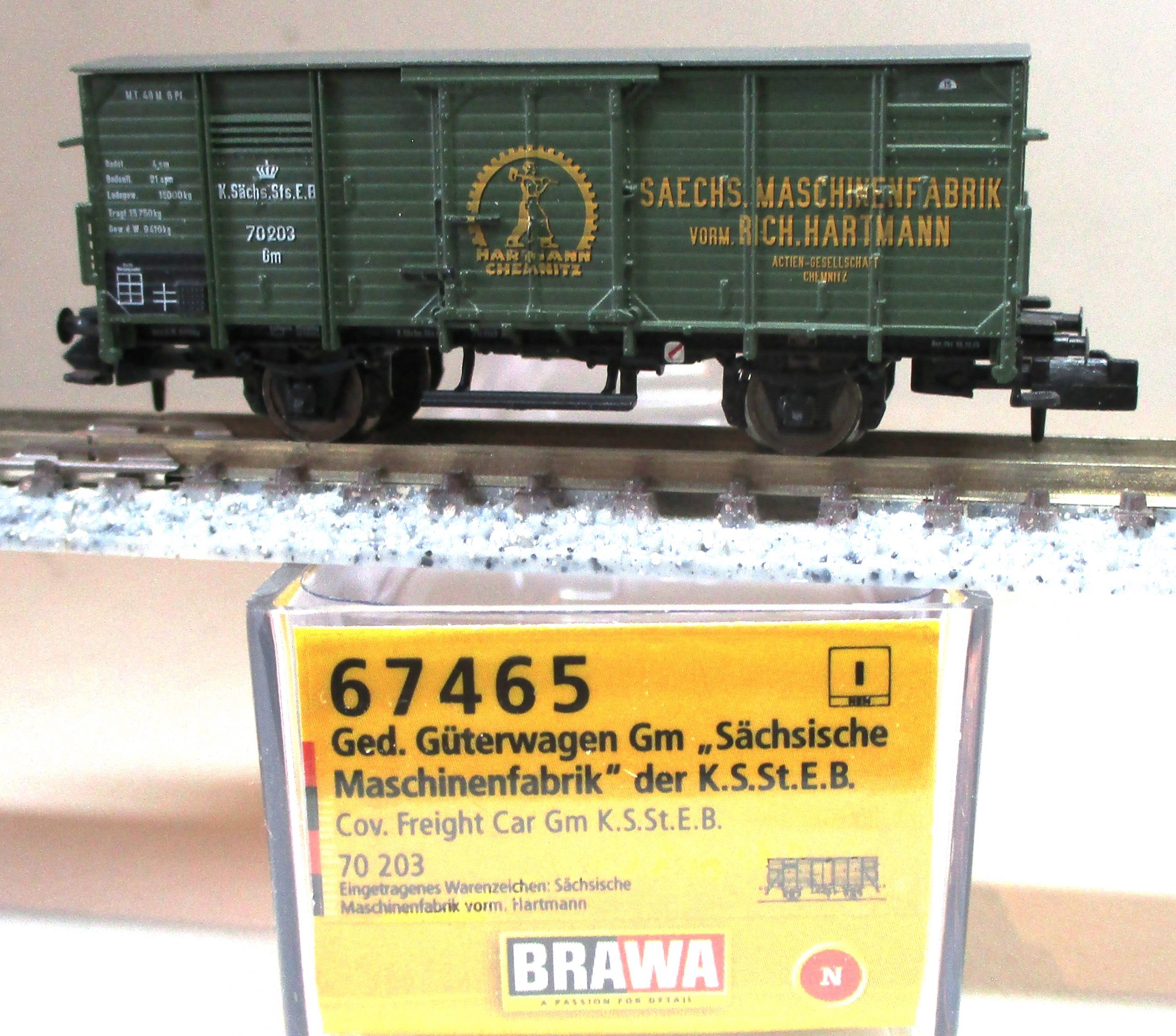 Brawa 67465 Gedeckter Güterwagen Gm 'Sächsische Maschinenfabrik' K.S.St.E.B.