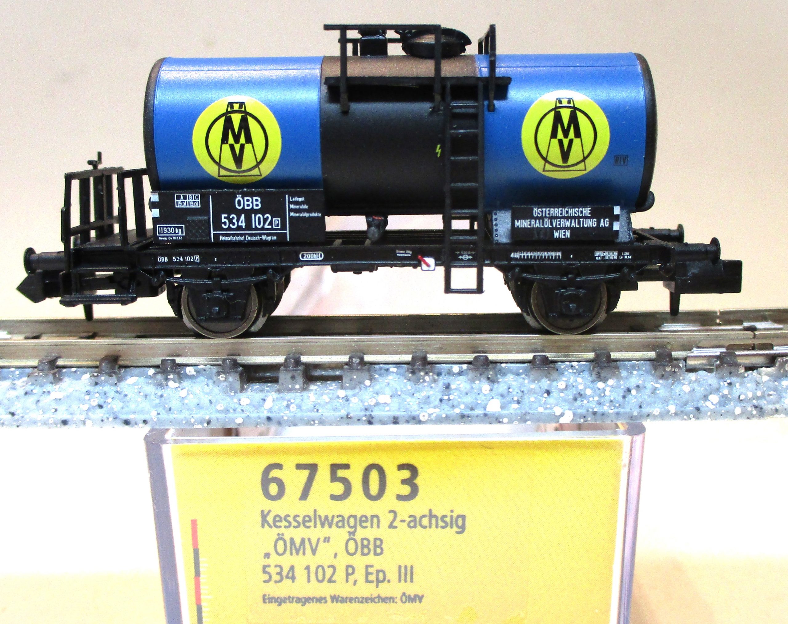 Brawa 67503 Kesselwagen/2-achs. 'ÖMV' blau DB-3