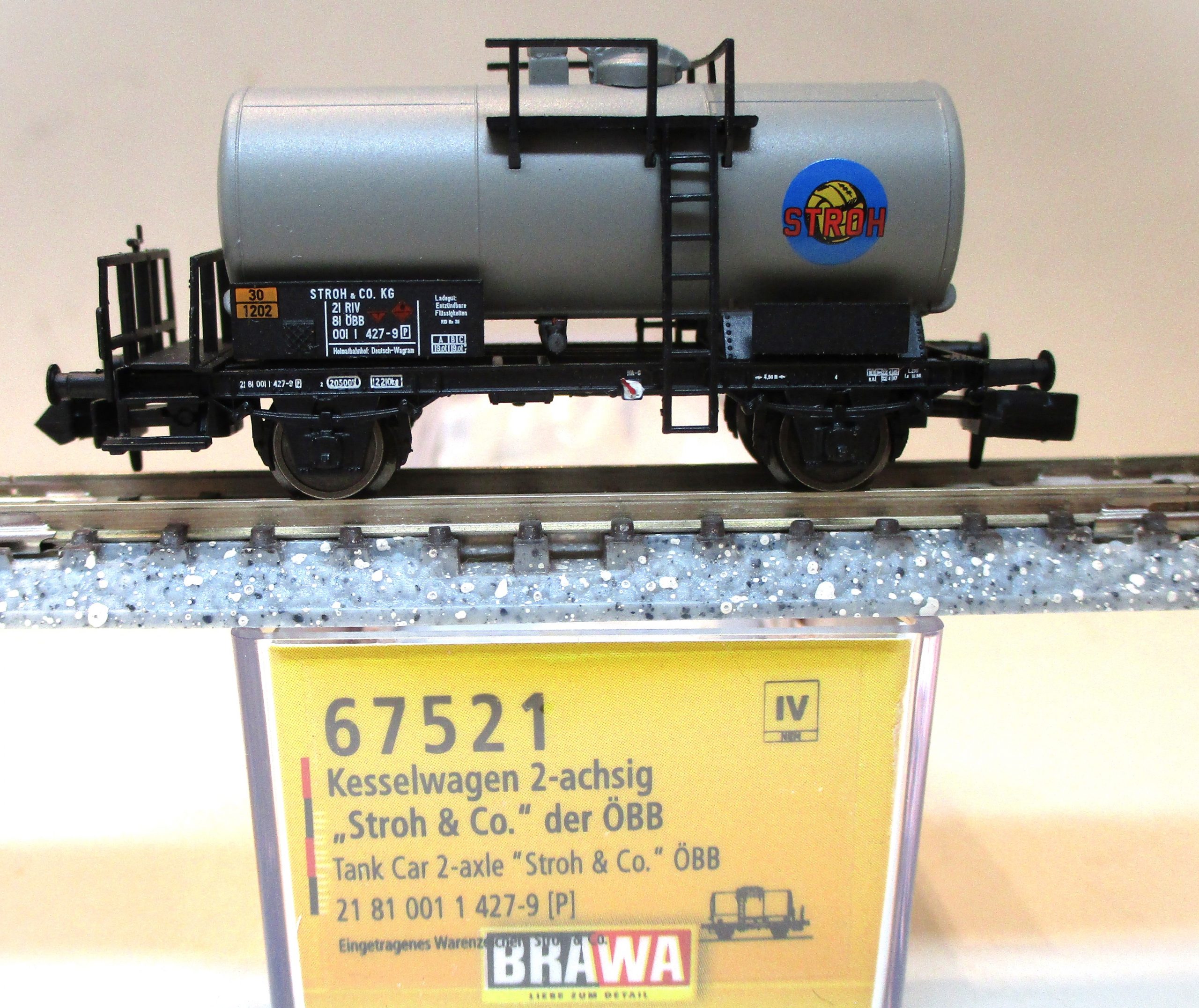 Brawa 67521 Kesselwagen/2-achs. 'Stroh' silbergrau ÖBB-4