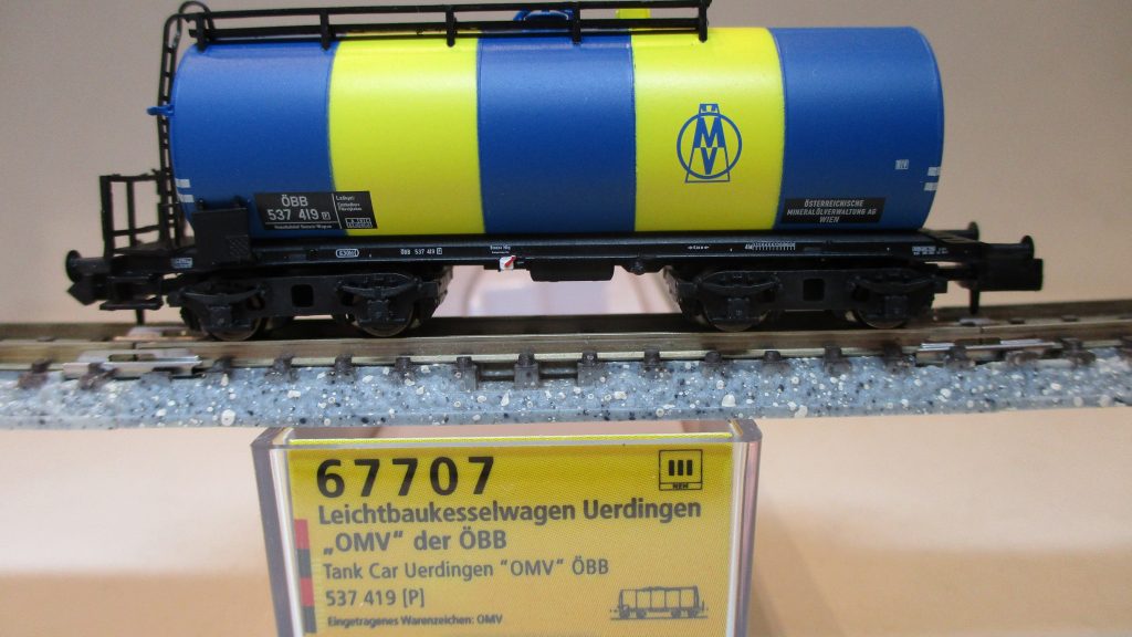 Brawa  67707  Kesselwagen/2-achs. ZZ [P] 'OMV' blau/gelb ÖBB-3