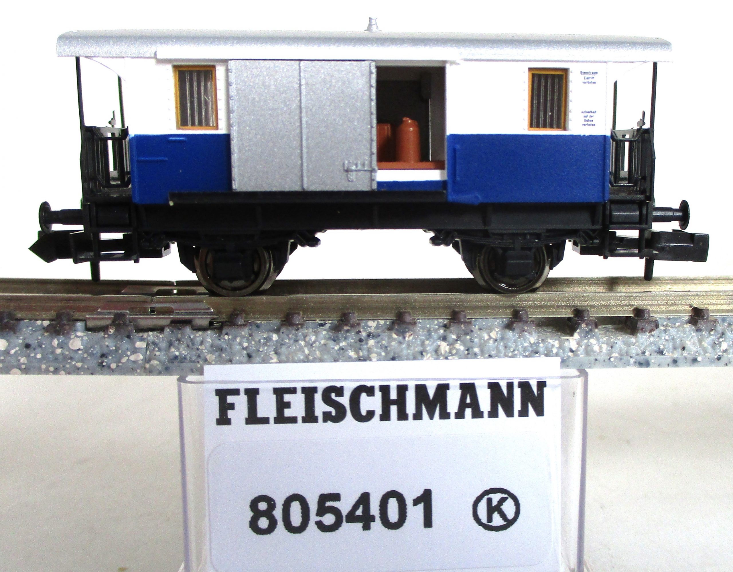 Fleischmann 805401 Lokalbahn-Gepäckwagen/2-achs. blau/weiß Edelweiß-Privatbahn-3