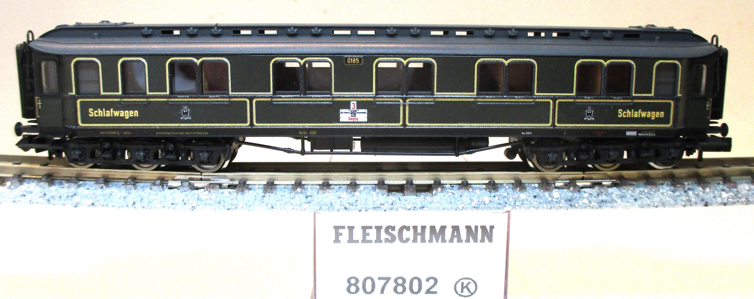 Fleischmann 807802 Schlafwagen/6-achs. WLA6 grün K.P.E.V.
