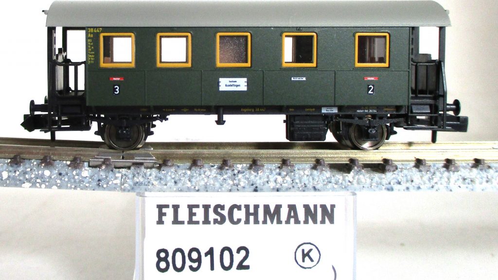 Fleischmann  809102  Personenwagen/2-achs. 2./3.Kl. Bci-bay10 grün DB-3