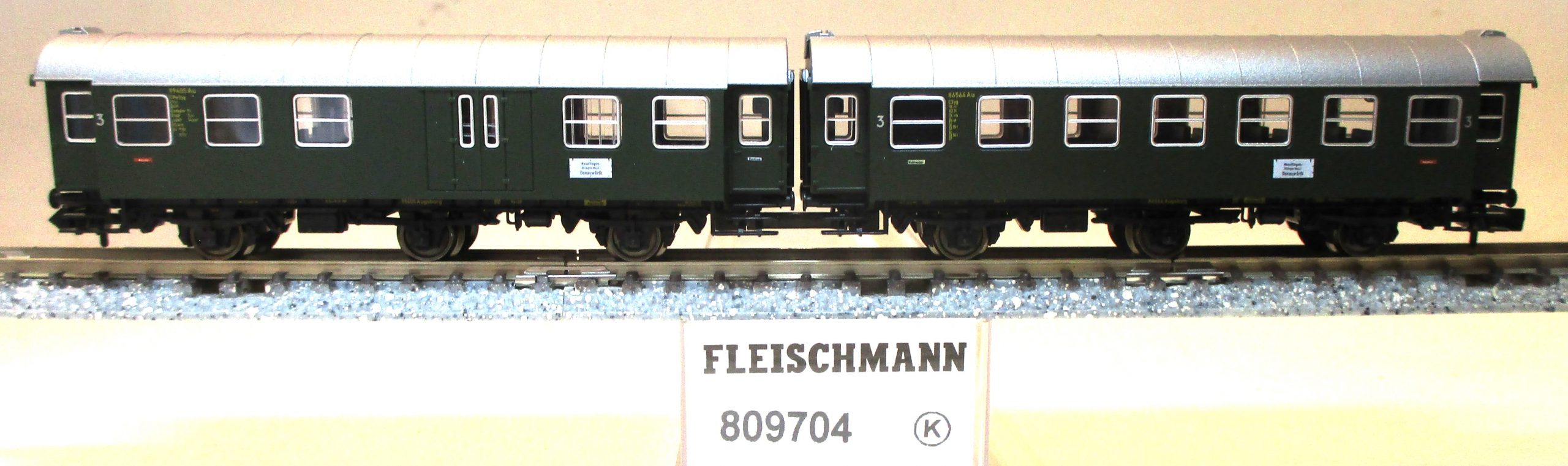 Fleischmann 809704 Umbauwagen-Paar/3-a. CD/CC grün DB-3