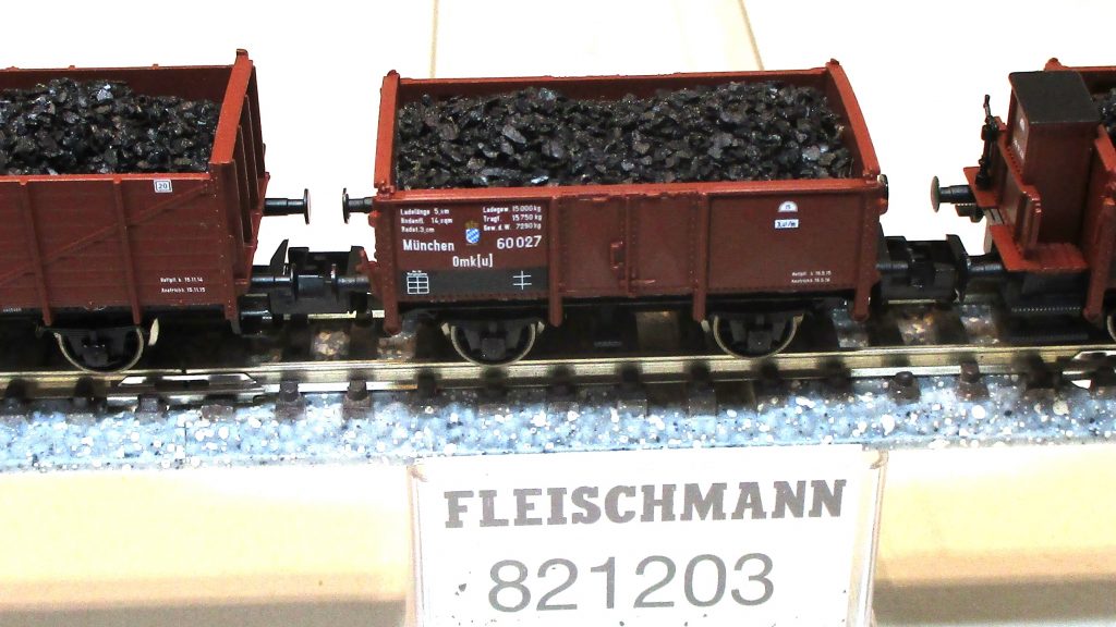 Fleischmann  821203  Güterwagen/Kohlewagen-Set/2-achs. 'Kohlezug' beladen braun K.P.E.V. 3-tlg.