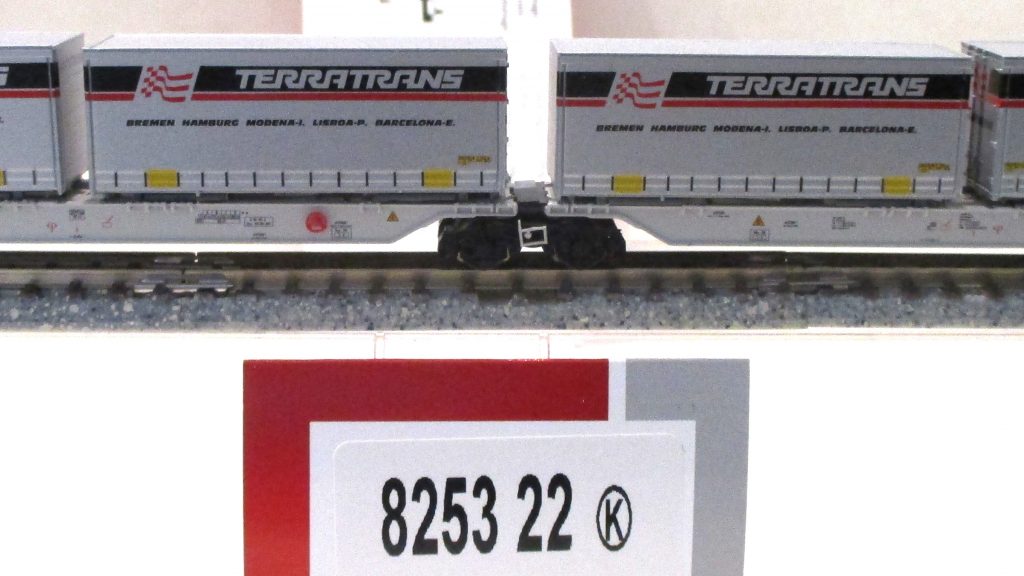 Fleischmann  825322  Container-Doppeltragwagen/6-achs. AAE-6 mit 'Terratrans' 4 x 20ft. WP