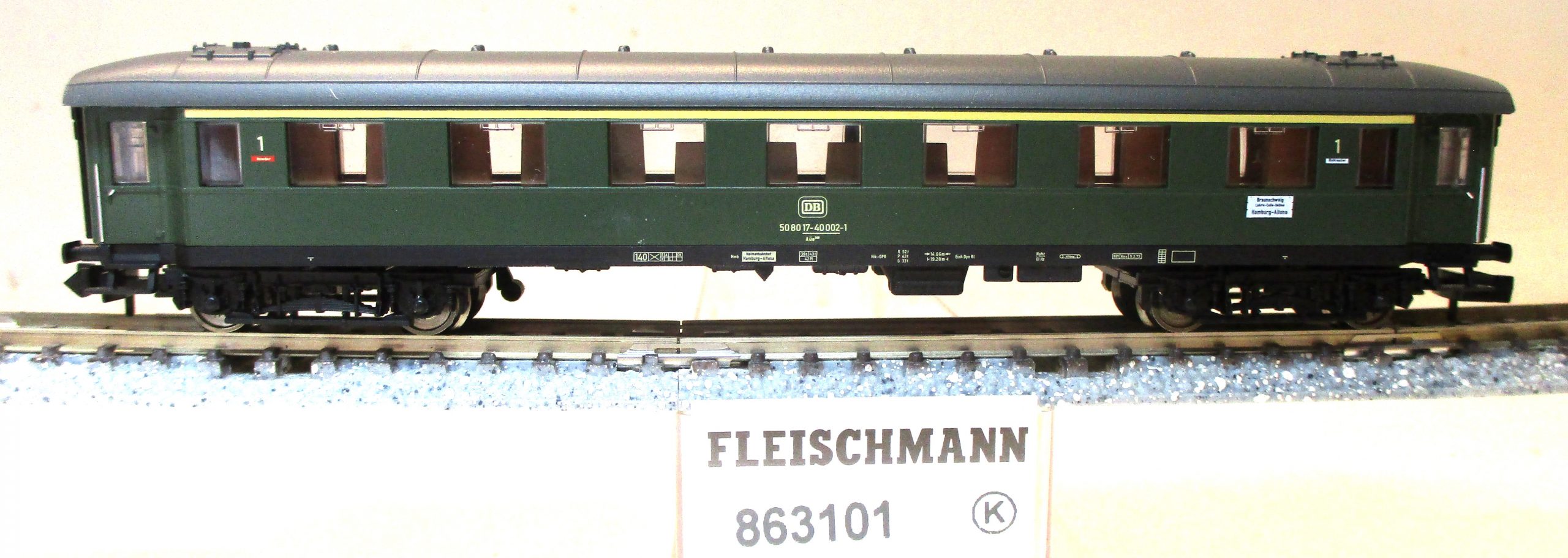Fleischmann 863101 Schnellzugwagen 1.Klasse A4üe grün DB-4
