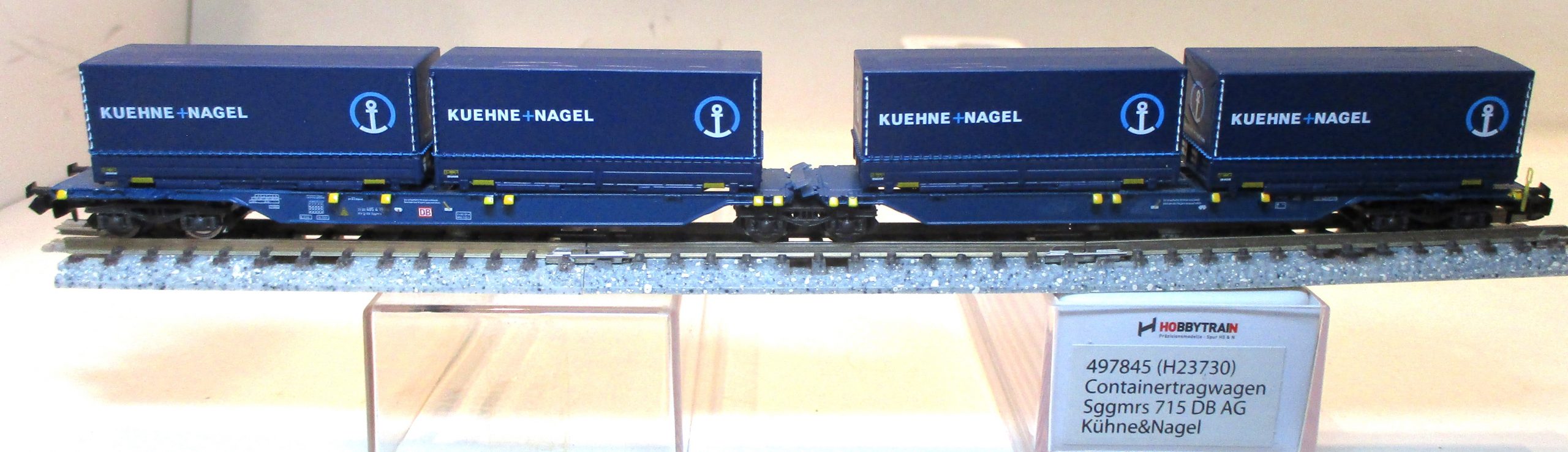 Hobbytrain 23730 Containertragwagen/6-achs. DBAG 4 x WP 'Kühne&Nagel'