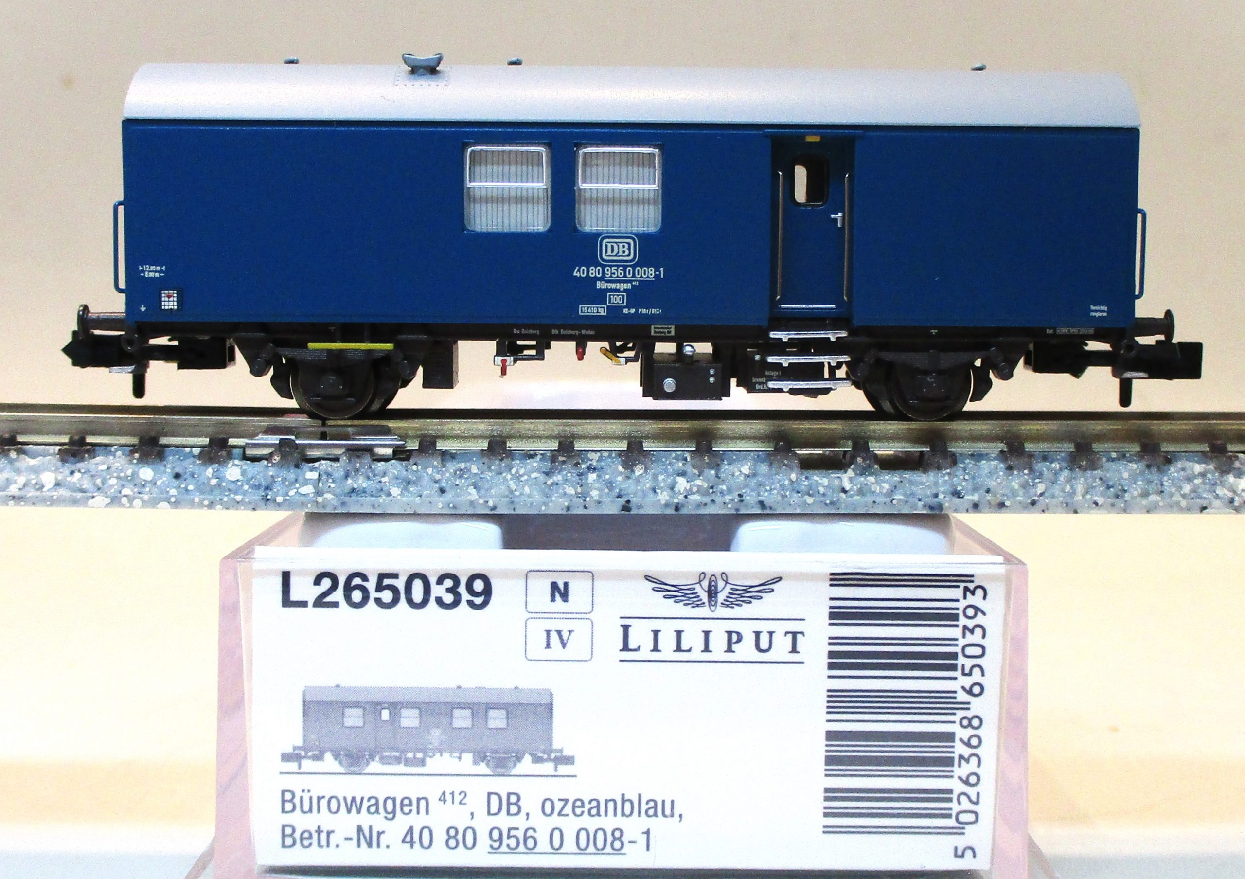 Liliput 265039 Bahndienst-Bürowagen/2-achs. türkis DB-4 – Bild 2