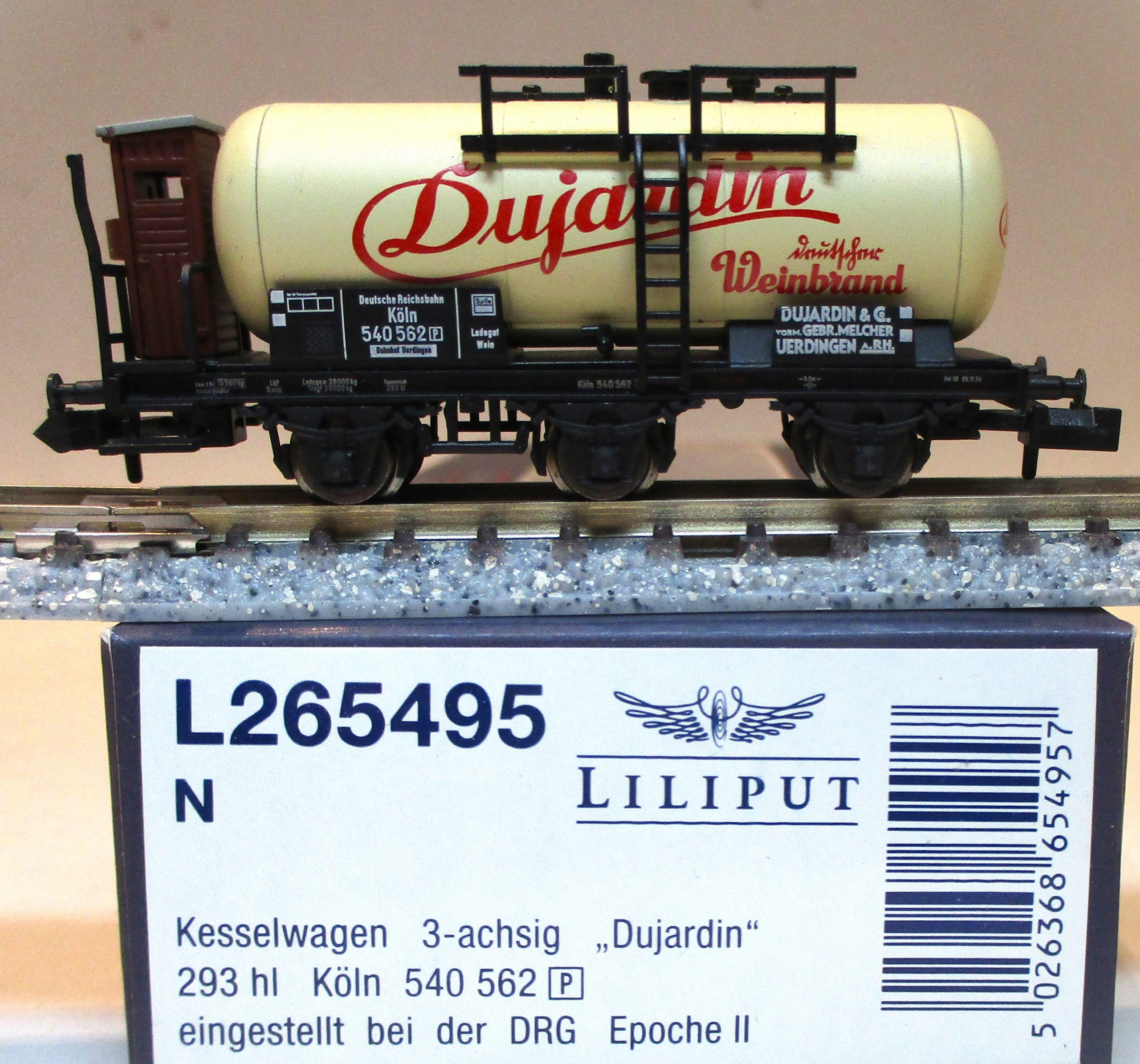 Liliput 265495 Kesselwagen/3-achs./BrH 'Dujardin' beige DRG