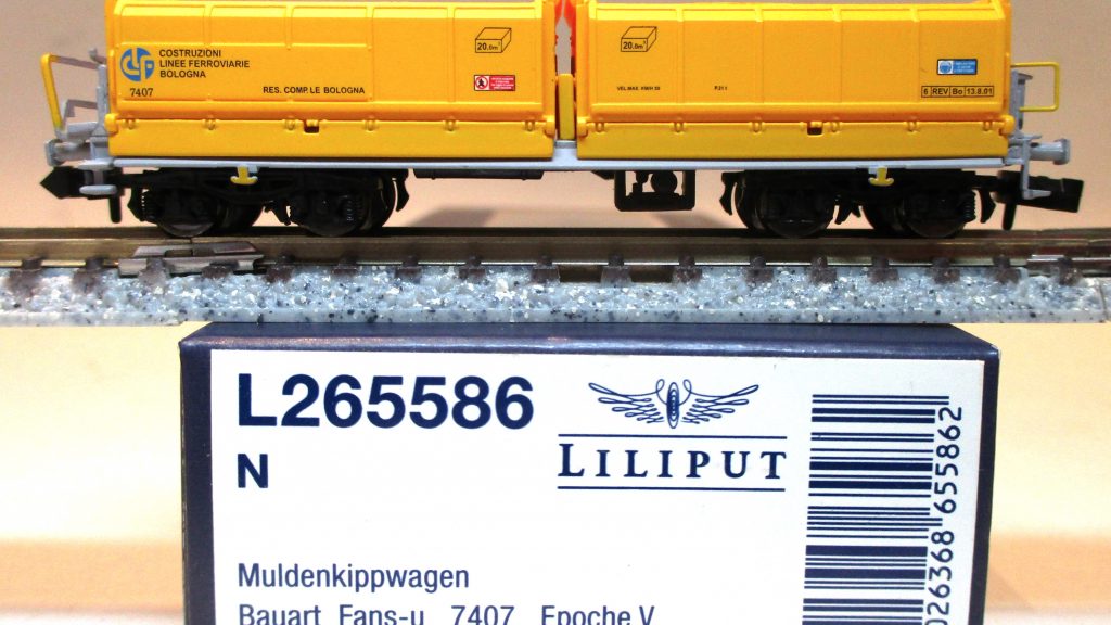 Liliput  265586  Muldenkippwagen/4-achs. Fans-u gelb CLF-Bologna-5