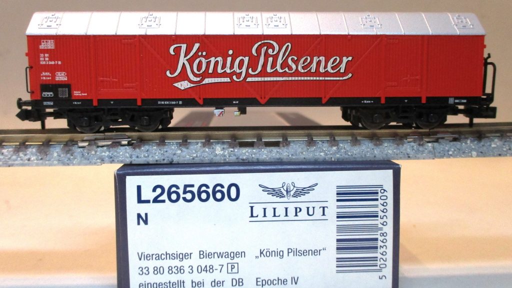 Liliput  265660  Kühlwagen/4-achs. TThs 'König-Pilsener' rot DB-4