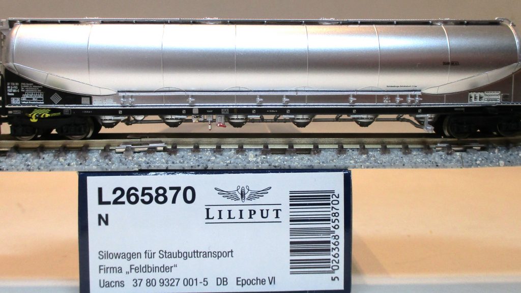 Liliput  265870  Silowagen/4-achs. für Staubguttransport Uacns 'FELDBINDER' chromsilber DBAG-6
