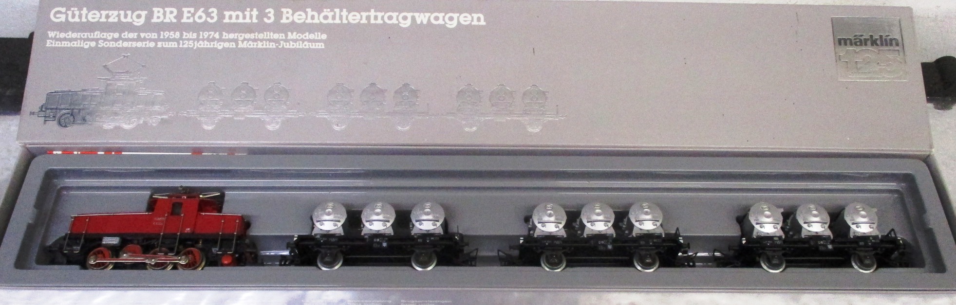 Märklin 2874 Güterzug Ellok BR E63.04 + 3x Güterwagen DB-3 ANALOG – Bild 3