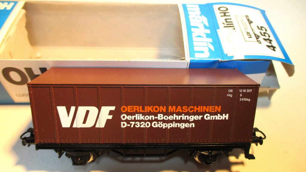 Märklin 4455 Containerwagen/2-achs. BT30 VDF Oerlikon Maschinen DB-4