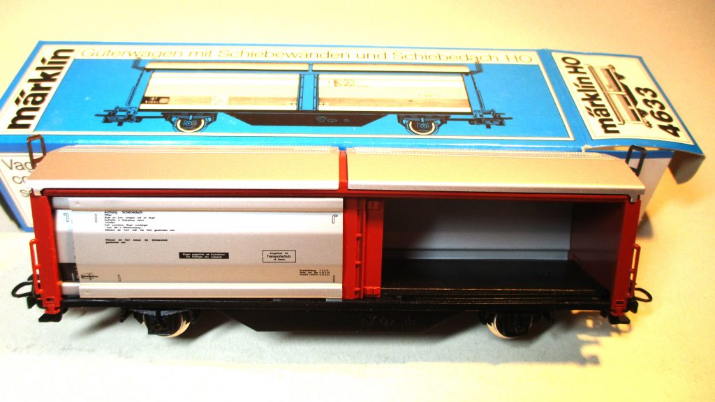 Märklin 4633 Schiebedach -Wandwagen/2-achs. silber DB-4 Dach und Wände zum öffnen