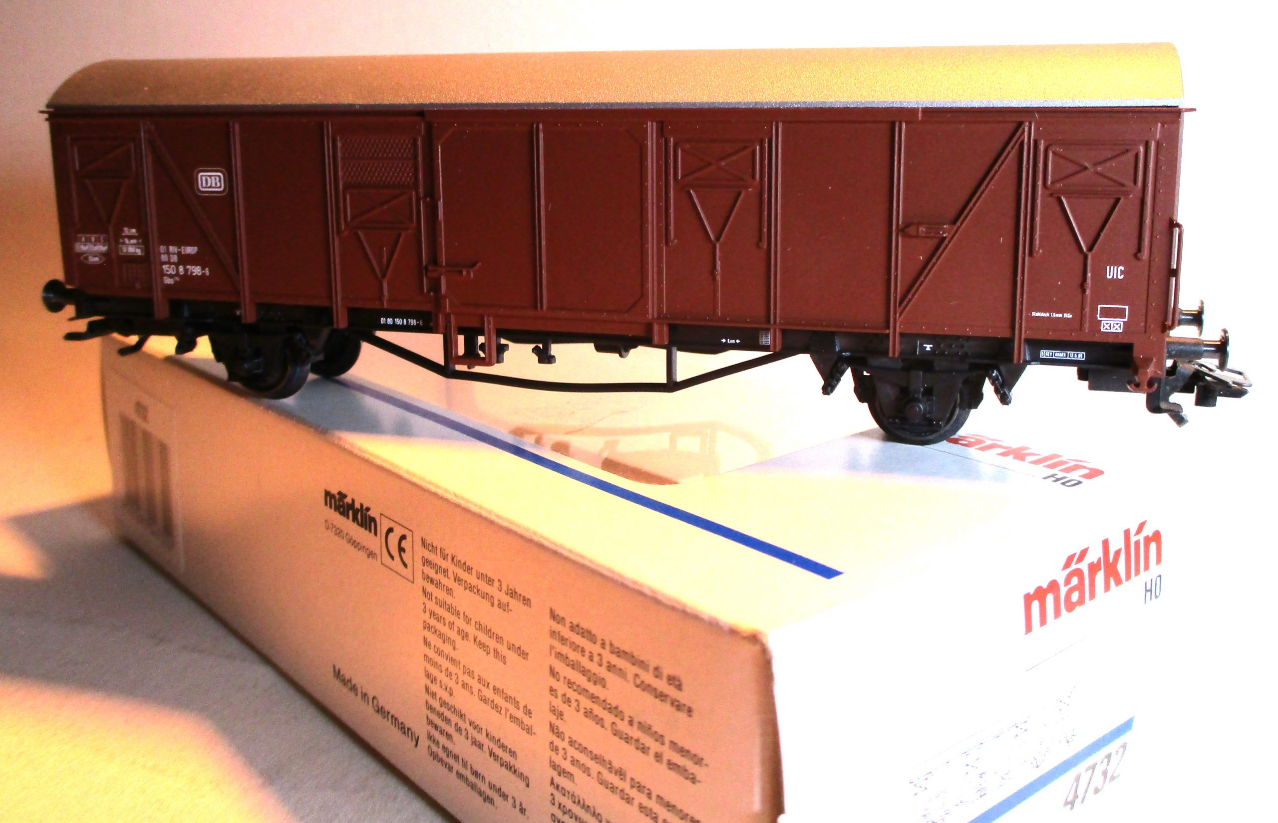 Märklin 4732 Güterwagen/2-achs. ged. Gbs-254 braun DB-4