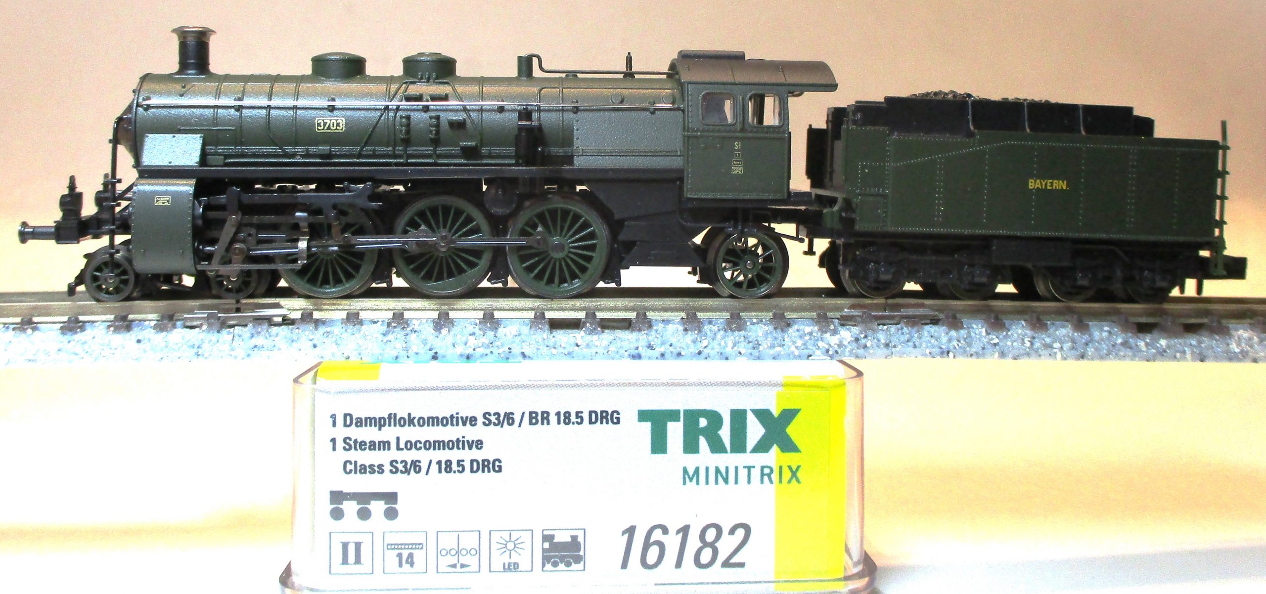 Minitrix 16182 Dampflok BR S3/6(18.5) DRG grün DCC