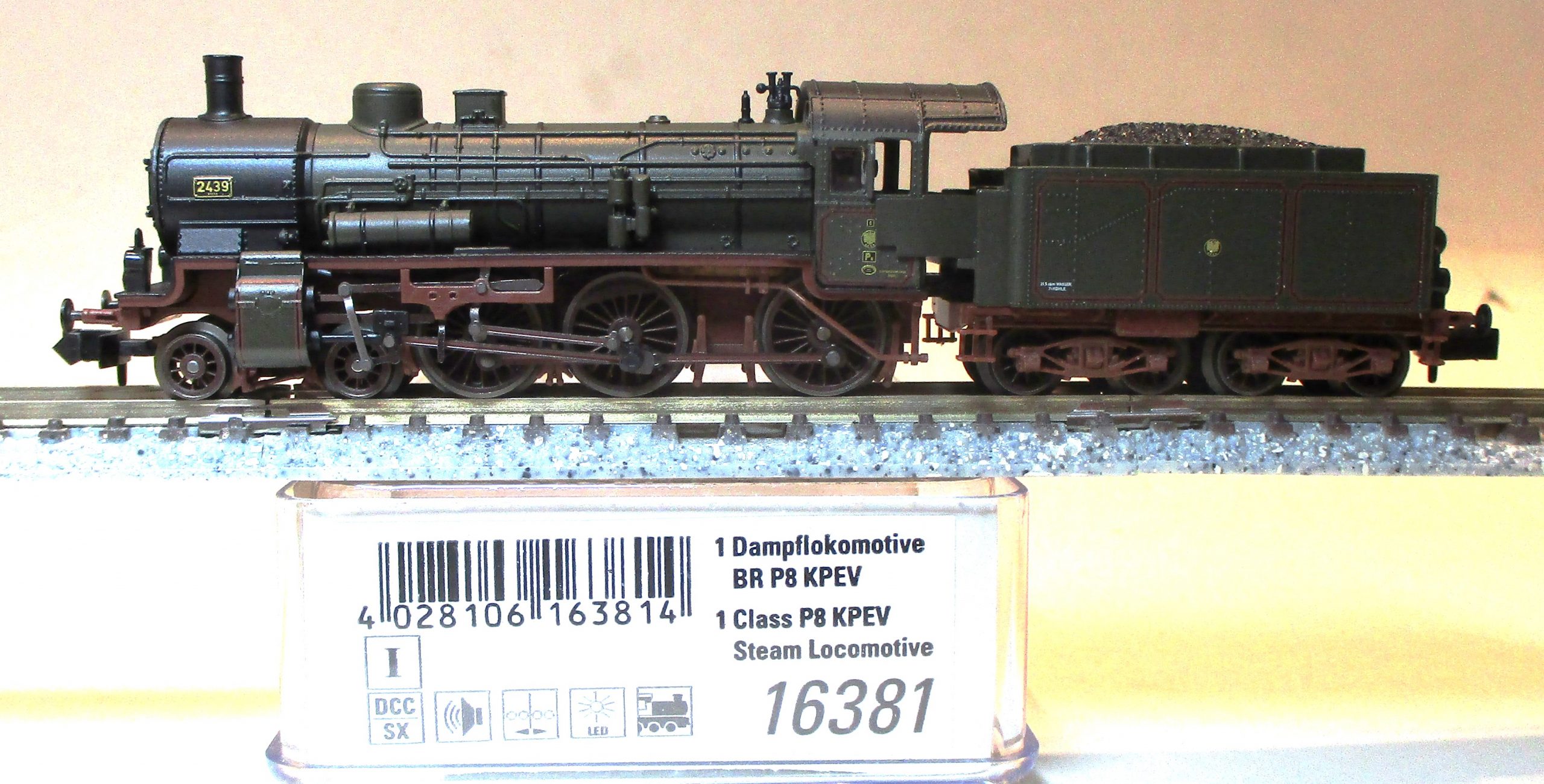 Minitrix 16381 Dampflok BR P8(38) KPEV grün/schwarz SOUND