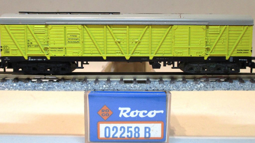 Roco 2258 B Güterwagen/4-a. ged. BROMBERG DB-4 gelb