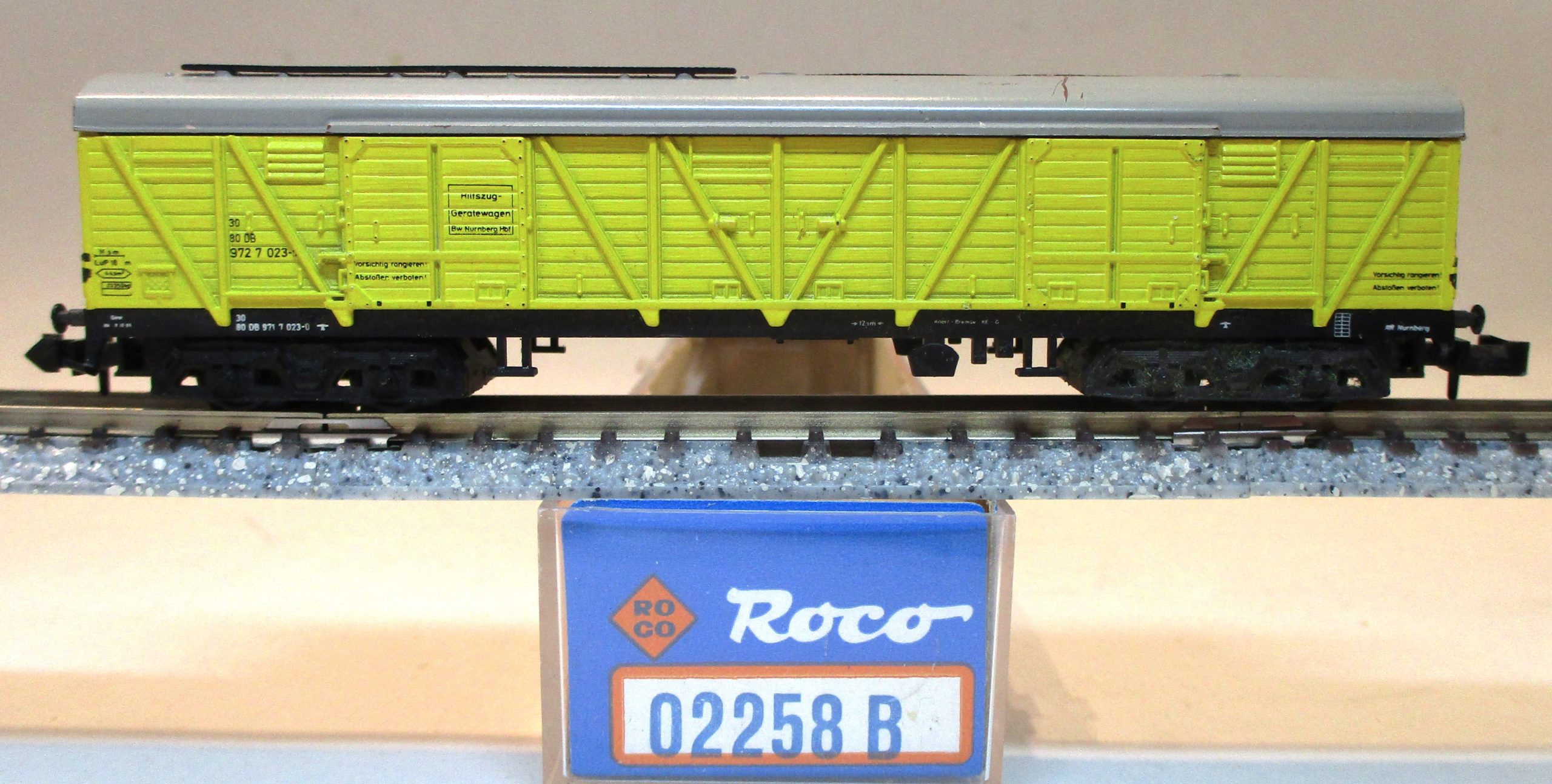 Roco 2258 B Güterwagen/4-a. ged. BROMBERG DB-4 gelb