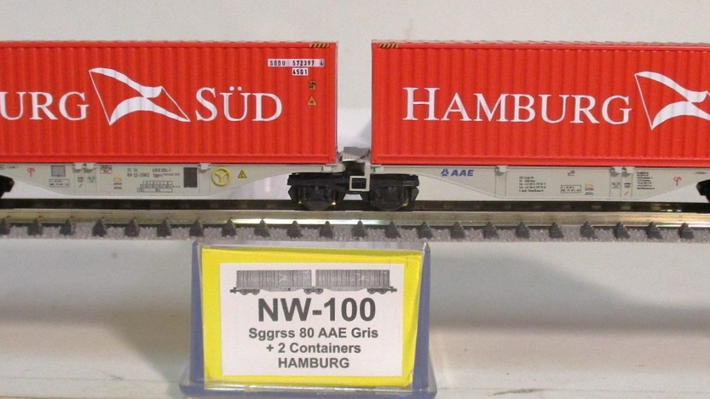 REE NW-100 Containertragwagen/6-achs. 2 x 40ft.Ct 'Hamburg-Süd'