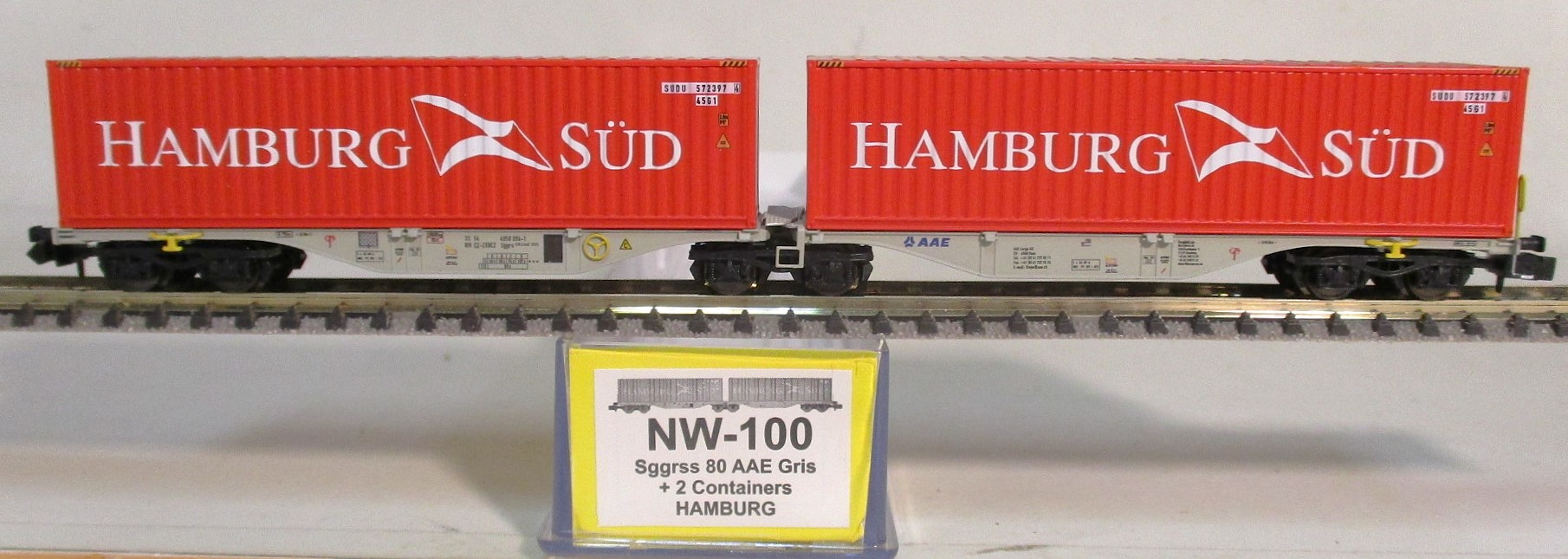 REE NW-100 Containertragwagen/6-achs. 2 x 40ft.Ct 'Hamburg-Süd'
