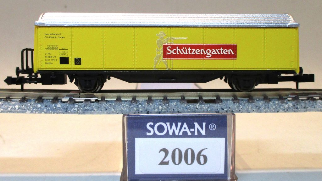 Sowa 2006 Schiebewandwagen/2-achs. 'Schützengarten' gelb SBB-4